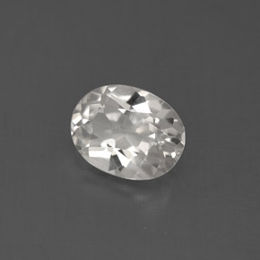 Topazio naturale bianco da 1,43 ct, taglio ovale, VVS-VS