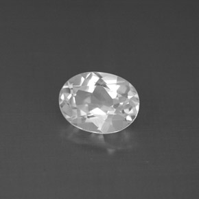 Topazio naturale bianco da 1,60 ct, taglio ovale, VVS-VS