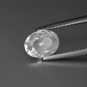 Topazio naturale bianco da 1,21 ct, taglio ovale, VVS-VS