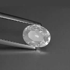 Topazio naturale bianco da 1,21 ct, taglio ovale, VVS-VS