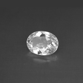 Topazio naturale bianco da 1,48 ct, taglio ovale, VVS-VS