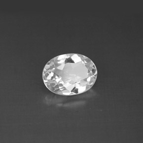Topazio naturale bianco da 1,48 ct, taglio ovale, VVS-VS