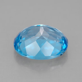 Topazio naturale blu da 4,73 ct, taglio ovale, VVS-VS