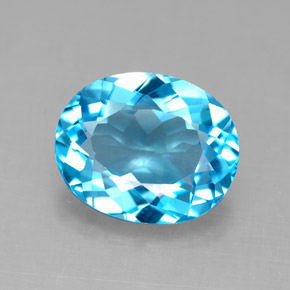 Topazio naturale blu da 4,14 ct, taglio ovale, VS