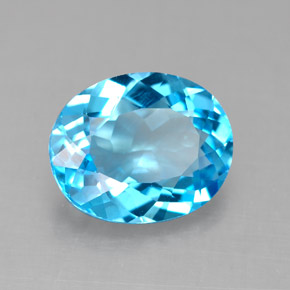 Topazio naturale blu da 4,14 ct, taglio ovale, VS