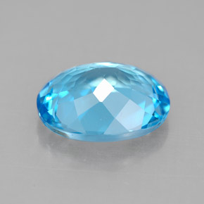 Topazio naturale blu da 4,14 ct, taglio ovale, VS