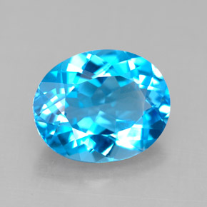Topazio naturale blu da 4,23 ct, taglio ovale, VS