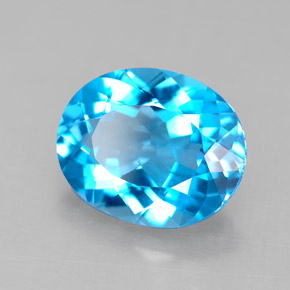 Topazio naturale blu da 4,23 ct, taglio ovale, VS