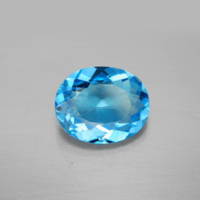 Topazio naturale blu da 3,72 ct, taglio ovale, VVS-VS