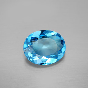 Topazio naturale blu da 3,72 ct, taglio ovale, VVS-VS