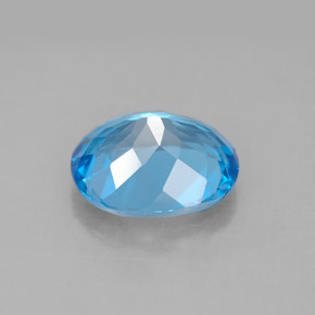Topazio naturale blu da 4,42 ct, taglio ovale, VS