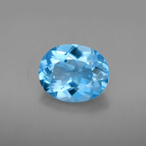 Topazio naturale blu da 4,11 ct, taglio ovale, VVS
