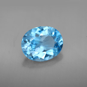 Topazio naturale blu da 4,11 ct, taglio ovale, VVS