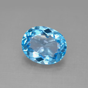 Topazio naturale blu da 4,44 ct, taglio ovale, VVS-VS