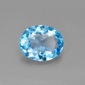 Topazio naturale blu da 4,44 ct, taglio ovale, VVS-VS