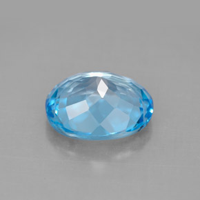 Topazio naturale blu da 4,44 ct, taglio ovale, VVS-VS