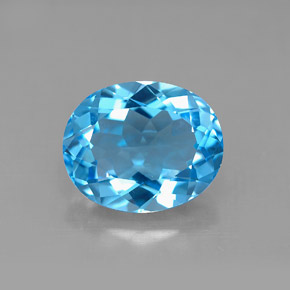 Topazio naturale blu da 4,52 ct, taglio ovale, VVS-VS