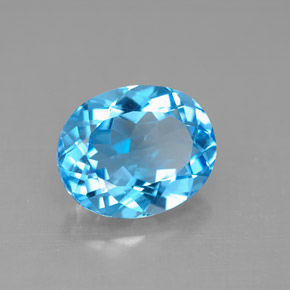 Topazio naturale blu da 4,52 ct, taglio ovale, VVS-VS