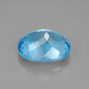 Topazio naturale blu da 4,52 ct, taglio ovale, VVS-VS
