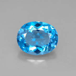 Topazio naturale blu da 4,66 ct, taglio ovale, VVS-VS