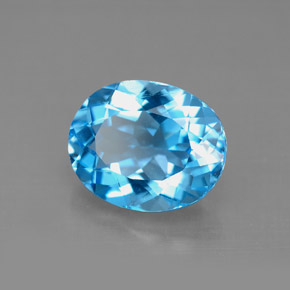 Topazio naturale blu da 4,57 ct, taglio ovale, VVS-VS