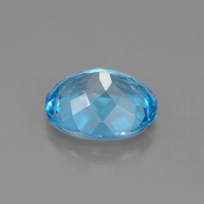 Topazio naturale blu da 4,57 ct, taglio ovale, VVS-VS
