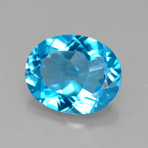 Topazio naturale blu da 3,65 ct, taglio ovale, VS