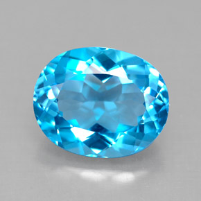 Topazio naturale blu da 4,73 ct, taglio ovale, VVS-VS