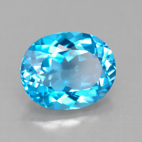 Topazio naturale blu da 4,73 ct, taglio ovale, VVS-VS