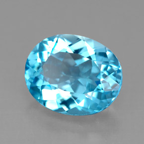 Topazio naturale blu da 4,55 ct, taglio ovale, VS