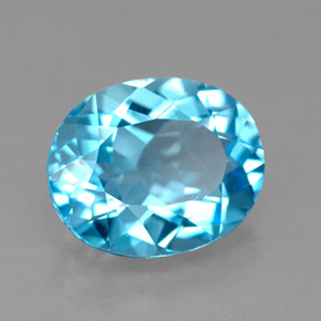 Topazio naturale blu da 4,55 ct, taglio ovale, VS