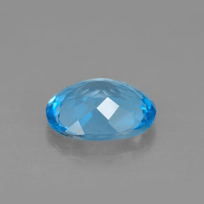 Topazio naturale blu da 2,87 ct, taglio ovale, VS