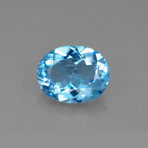 Topazio naturale blu da 2,94 ct, taglio ovale, VS