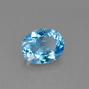 Topazio naturale blu da 2,94 ct, taglio ovale, VS