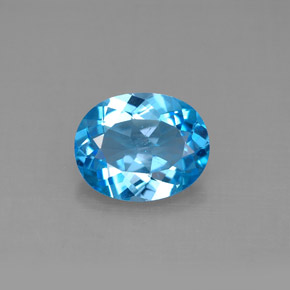 Topazio naturale blu da 2,76 ct, taglio ovale, VS