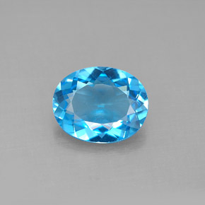 Topazio naturale blu da 2,71 ct, taglio ovale, VVS-VS
