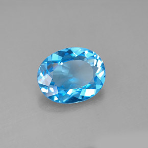 Topazio naturale blu da 2,71 ct, taglio ovale, VVS-VS