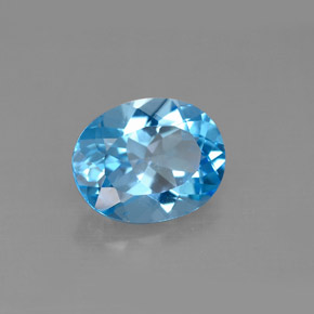 Topazio naturale blu da 2,90 ct, taglio ovale, VS