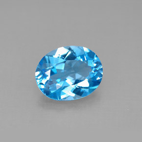 Topazio naturale blu da 2,74 ct, taglio ovale, VS