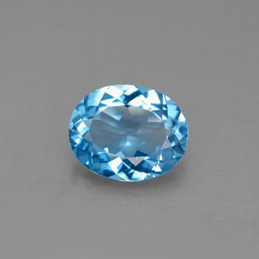 Topazio naturale blu da 2,81 ct, taglio ovale, VS
