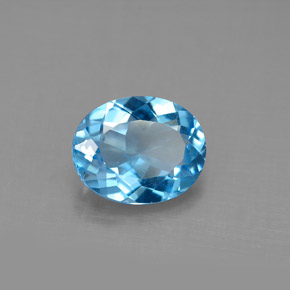 Topazio naturale blu da 2,81 ct, taglio ovale, VS