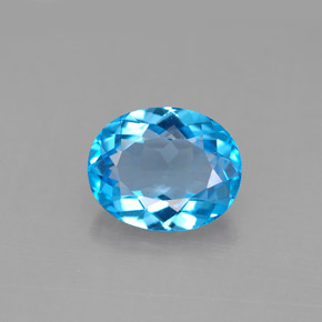 Topazio naturale blu da 3,02 ct, taglio ovale, VVS-VS
