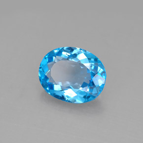 Topazio naturale blu da 3,02 ct, taglio ovale, VVS-VS