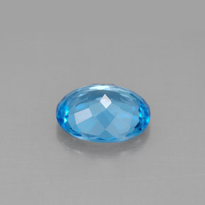 Topazio naturale blu da 3,02 ct, taglio ovale, VVS-VS