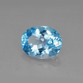 Topazio naturale blu da 3,04 ct, taglio ovale, VS