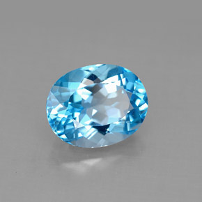 Topazio naturale blu da 3,32 ct, taglio ovale, VS