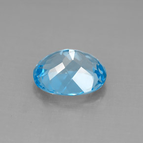 Topazio naturale blu da 3,32 ct, taglio ovale, VS