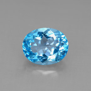Topazio naturale blu da 3,54 ct, taglio ovale, VS