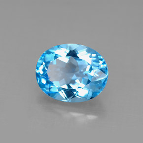 Topazio naturale blu da 3,54 ct, taglio ovale, VS