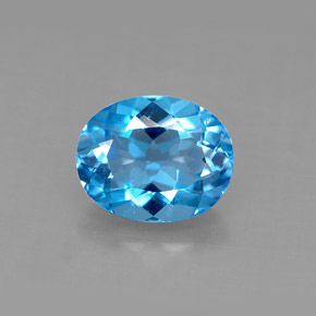 Topazio naturale blu da 3,22 ct, taglio ovale, VS